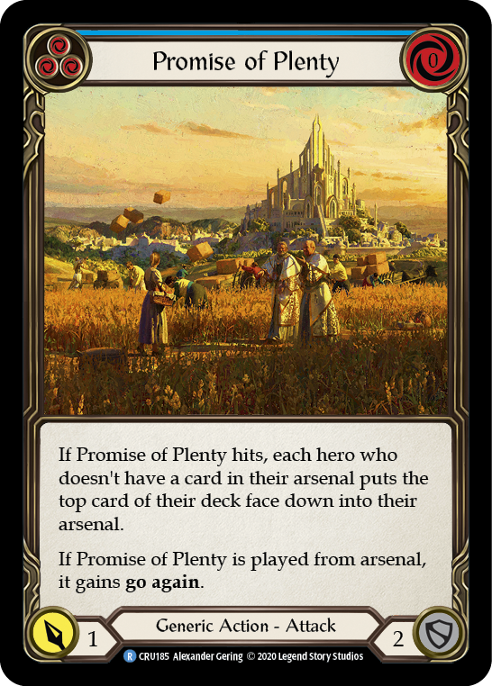 Promise of Plenty (Blue) [CRU185] 1st Edition Rainbow Foil | Galactic Gamez