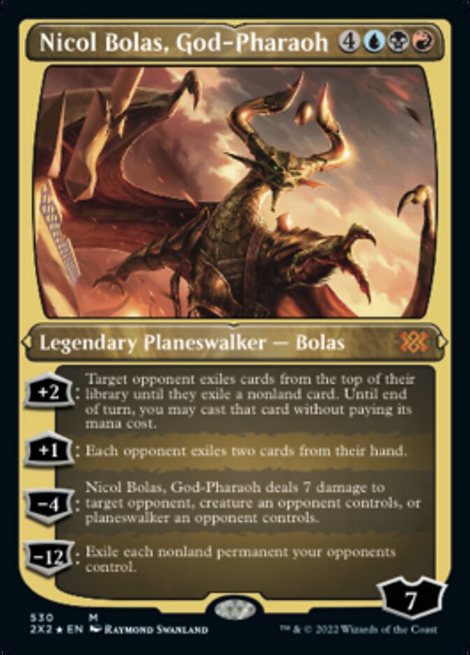 Nicol Bolas, God-Pharaoh (Foil Etched) [Double Masters 2022] | Galactic Gamez