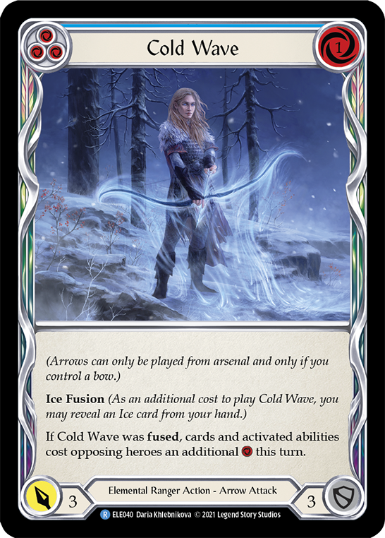 Cold Wave (Blue) [ELE040] (Tales of Aria)  1st Edition Rainbow Foil | Galactic Gamez