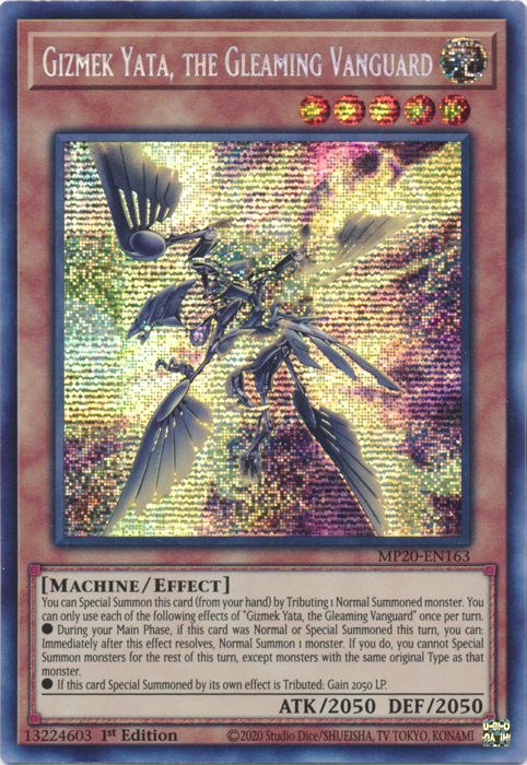 Gizmek Yata, the Gleaming Vanguard [MP20-EN163] Prismatic Secret Rare | Galactic Gamez