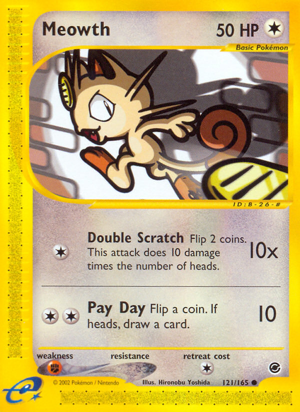 Meowth (121/165) [Expedition: Base Set] | Galactic Gamez