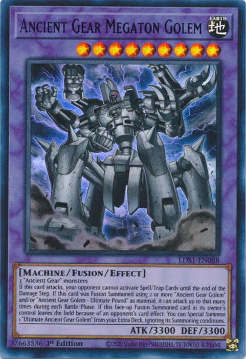 Ancient Gear Megaton Golem (Blue) [LDS1-EN088] Ultra Rare | Galactic Gamez