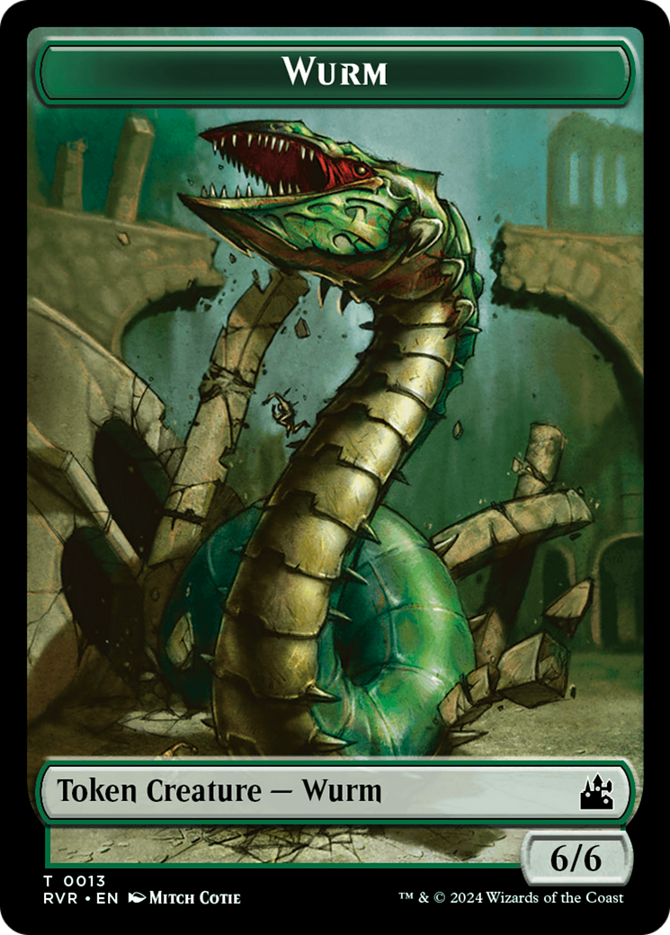 Elf Knight // Wurm Double-Sided Token [Ravnica Remastered Tokens] | Galactic Gamez