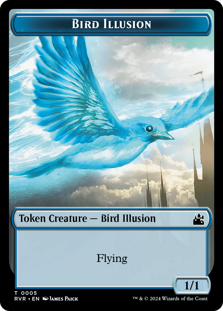 Saproling // Bird Illusion Double-Sided Token [Ravnica Remastered Tokens] | Galactic Gamez