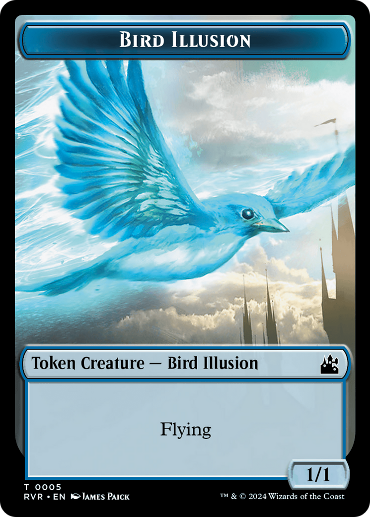 Bird // Bird Illusion Double-Sided Token [Ravnica Remastered Tokens] | Galactic Gamez