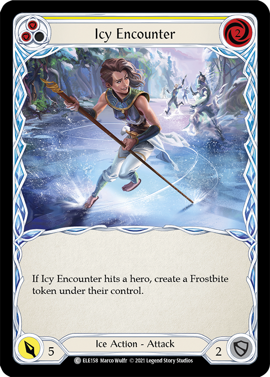 Icy Encounter (Yellow) [ELE158] (Tales of Aria)  1st Edition Rainbow Foil | Galactic Gamez