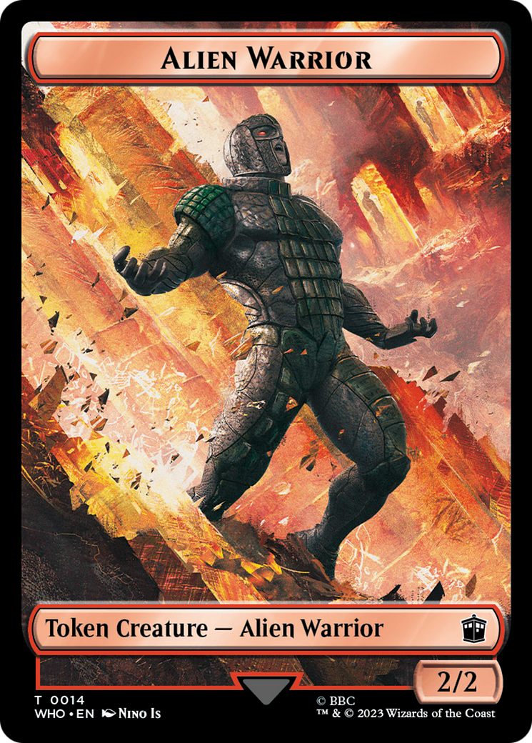 Soldier // Alien Warrior Double-Sided Token [Doctor Who Tokens] | Galactic Gamez