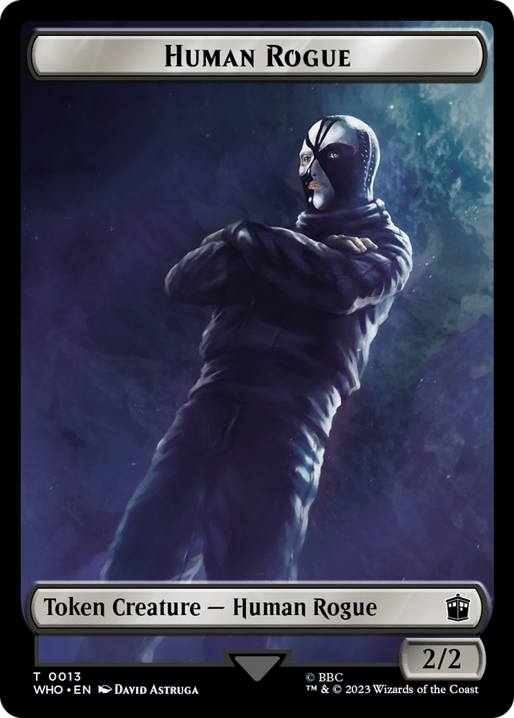 Human Rogue // Clue (0021) Double-Sided Token [Doctor Who Tokens] | Galactic Gamez