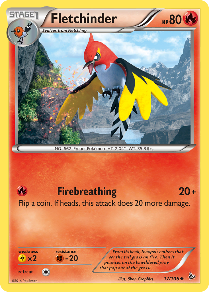 Fletchinder (17/106) [XY: Flashfire] | Galactic Gamez