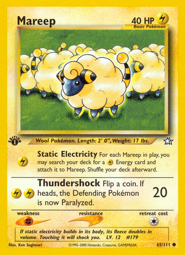 Mareep (65/111) [Neo Genesis 1st Edition] | Galactic Gamez