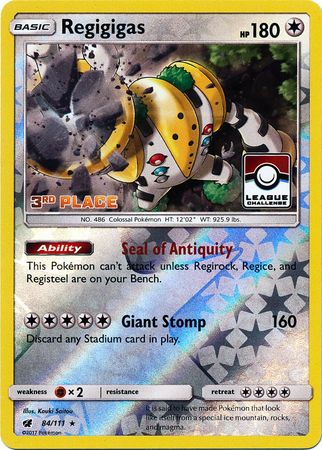 Regigigas (84/111) (League Promo 3rd Place) [Sun & Moon: Crimson Invasion] | Galactic Gamez