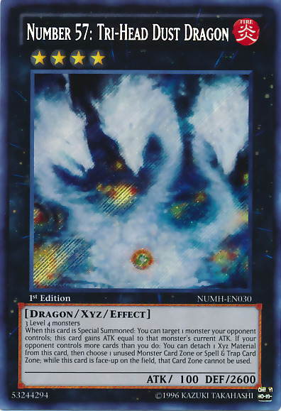 Number 57: Tri-Head Dust Dragon [NUMH-EN030] Secret Rare | Galactic Gamez