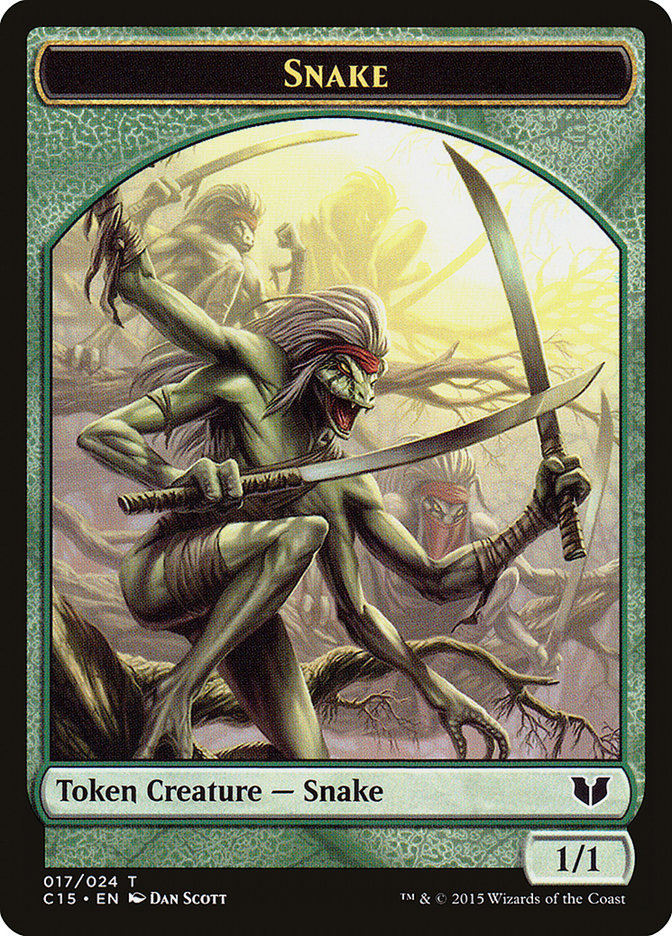 Snake (017) // Saproling Double-Sided Token [Commander 2015 Tokens] | Galactic Gamez