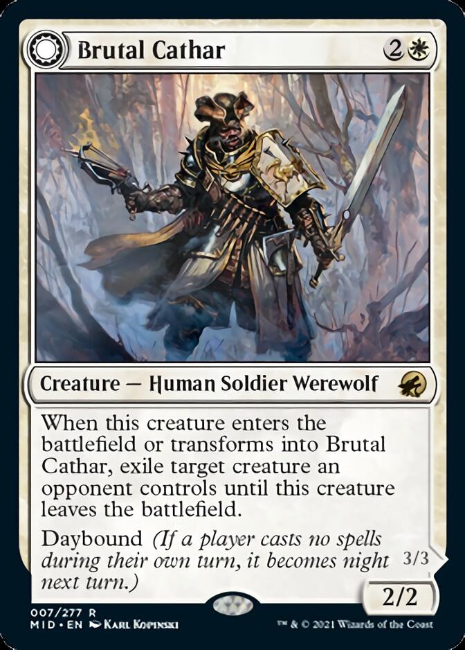 Brutal Cathar // Moonrage Brute [Innistrad: Midnight Hunt] | Galactic Gamez