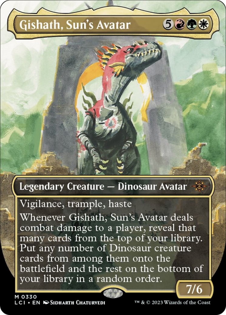 Gishath, Sun's Avatar (Borderless) [The Lost Caverns of Ixalan] | Galactic Gamez