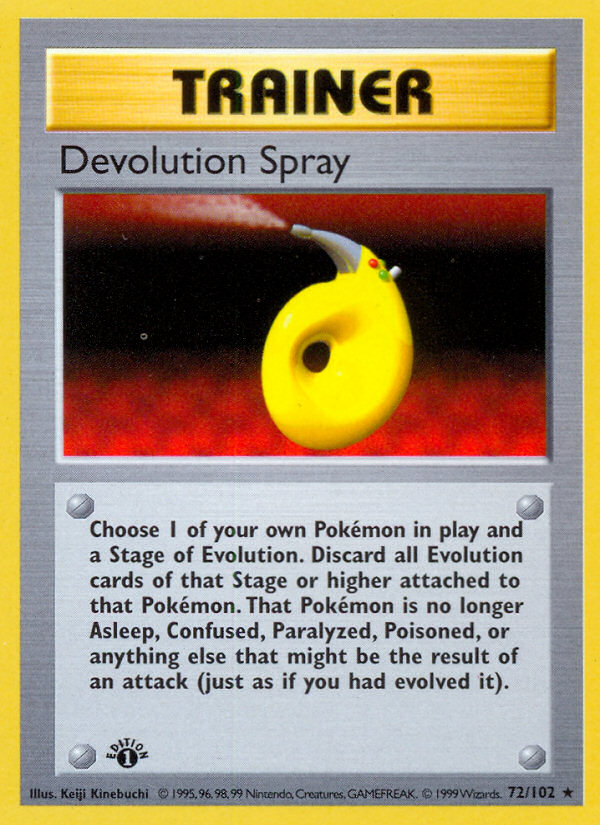 Devolution Spray (72/102) (Shadowless) [Base Set 1st Edition] | Galactic Gamez