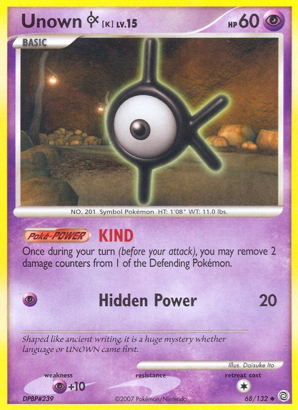 Unown K (68/132) [Diamond & Pearl: Secret Wonders] | Galactic Gamez