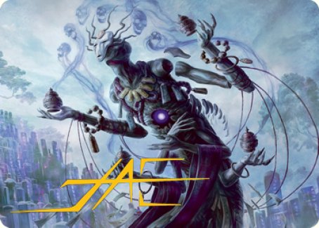 Myojin of Grim Betrayal Art Card (Gold-Stamped Signature) [Kamigawa: Neon Dynasty Art Series] | Galactic Gamez