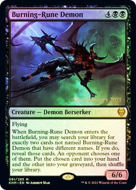 Burning-Rune Demon  [Kaldheim Prerelease Promos] | Galactic Gamez