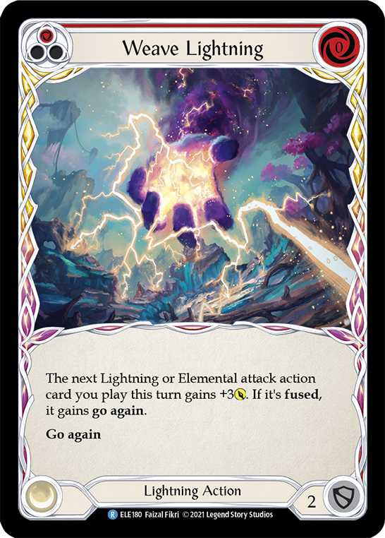 Weave Lightning (Red) [ELE180] (Tales of Aria)  1st Edition Rainbow Foil | Galactic Gamez