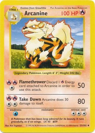 Arcanine (23/102) [Base Set Shadowless Unlimited] | Galactic Gamez