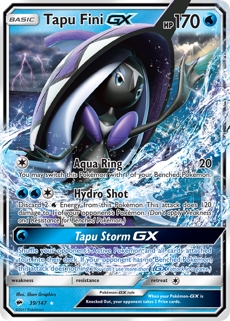 Tapu Fini GX (39/147) [Sun & Moon: Burning Shadows] | Galactic Gamez