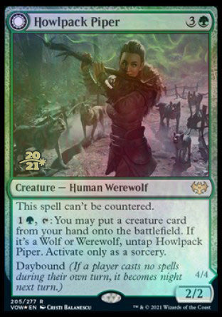 Howlpack Piper // Wildsong Howler [Innistrad: Crimson Vow Prerelease Promos] | Galactic Gamez