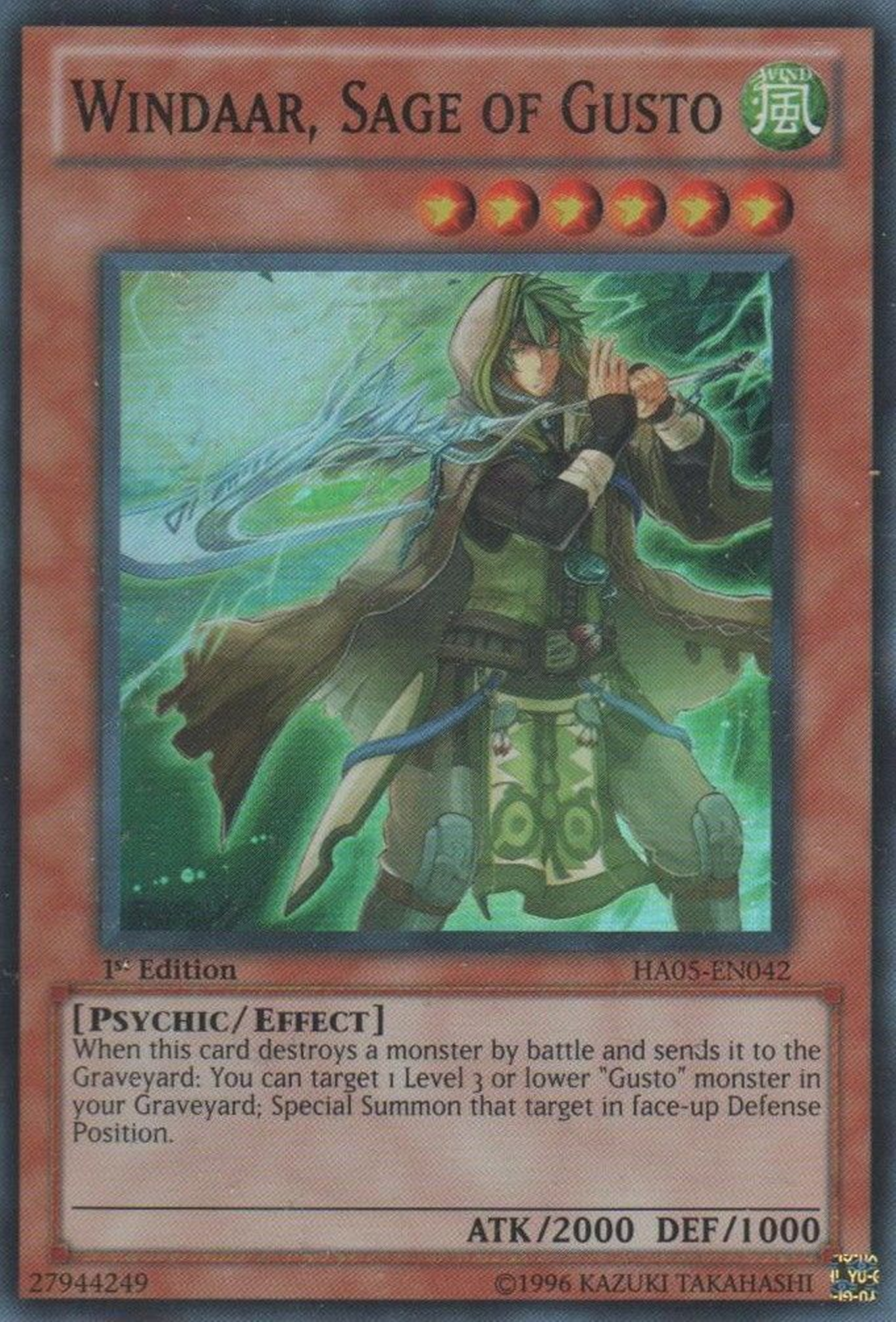 Windaar, Sage of Gusto [HA05-EN042] Super Rare | Galactic Gamez