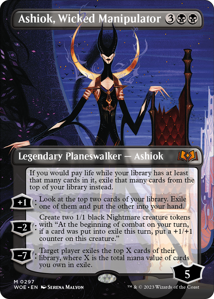 Ashiok, Wicked Manipulator (Borderless Alternate Art) [Wilds of Eldraine] | Galactic Gamez