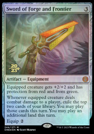 Sword of Forge and Frontier [Phyrexia: All Will Be One Prerelease Promos] | Galactic Gamez