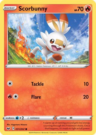 Scorbunny (031/202) (Premium Collection) [Sword & Shield: Base Set] | Galactic Gamez