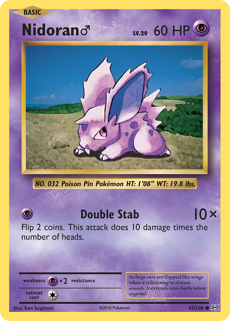 Nidoran (43/108) (Male) [XY: Evolutions] | Galactic Gamez