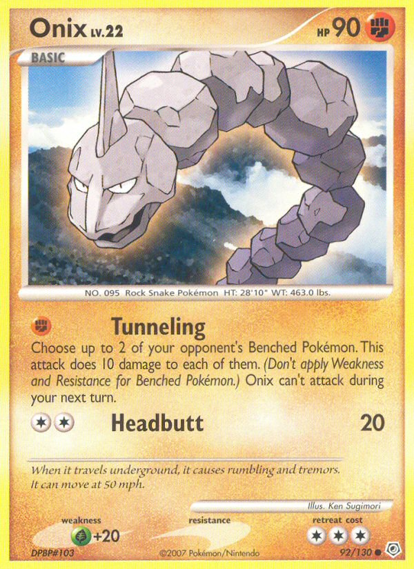 Onix (92/130) [Diamond & Pearl: Base Set] | Galactic Gamez