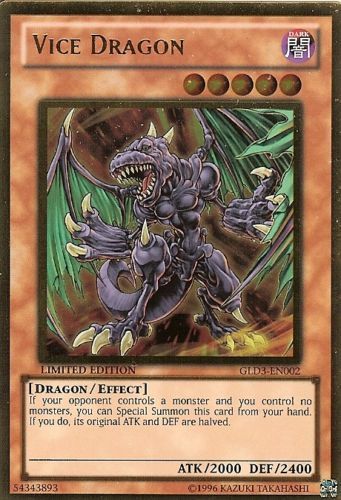 Vice Dragon [GLD3-EN002] Gold Rare | Galactic Gamez