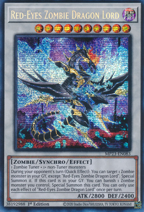 Red-Eyes Zombie Dragon Lord [MP23-EN083] Prismatic Secret Rare | Galactic Gamez