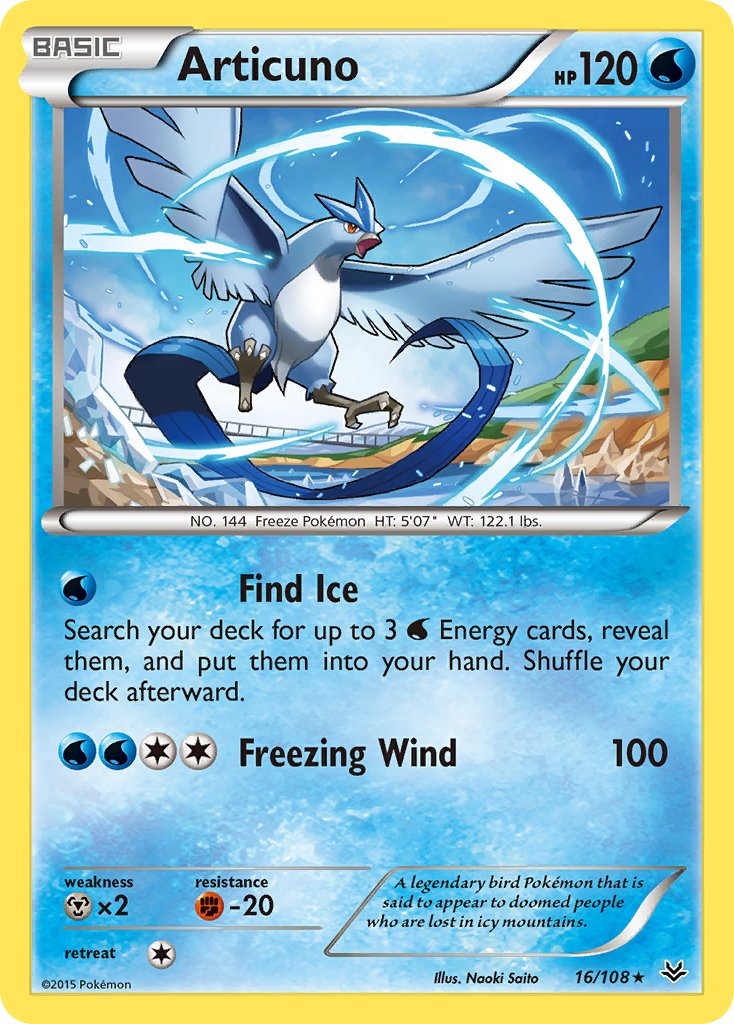 Articuno (16/108) (Theme Deck Exclusive) [XY: Roaring Skies] | Galactic Gamez