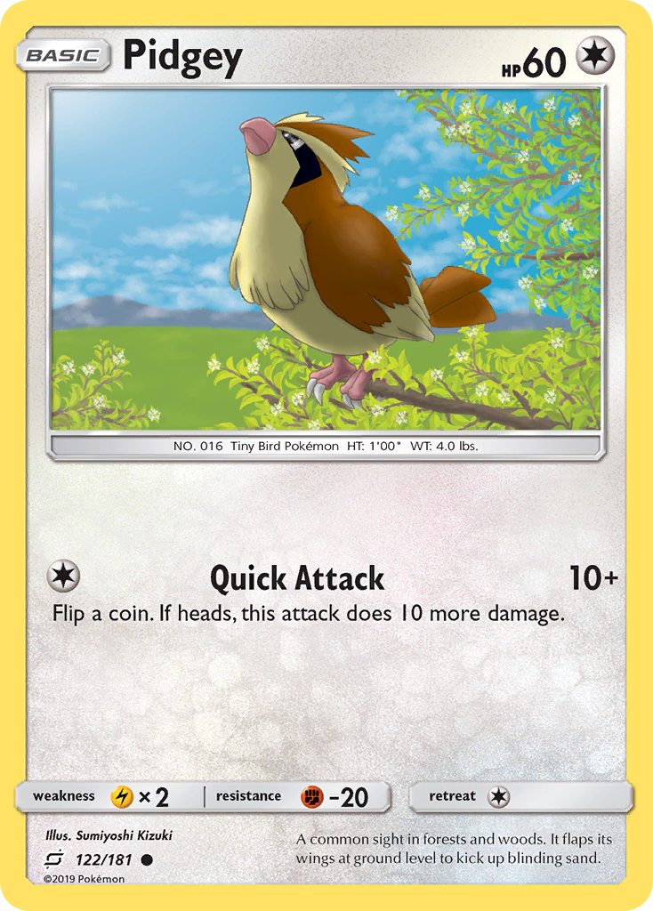 Pidgey (122/181) [Sun & Moon: Team Up] | Galactic Gamez