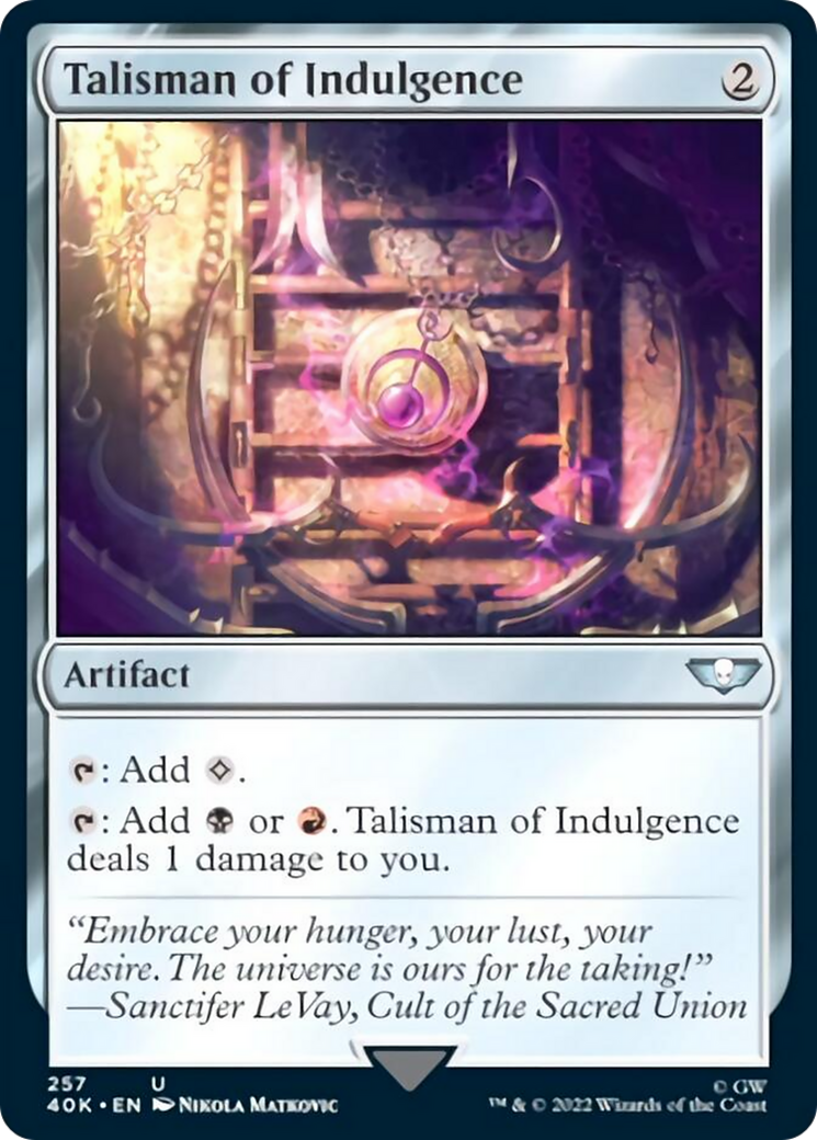 Talisman of Indulgence (Surge Foil) [Universes Beyond: Warhammer 40,000] | Galactic Gamez