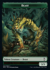 Plant // Beast Double-sided Token [Streets of New Capenna Commander Tokens] | Galactic Gamez