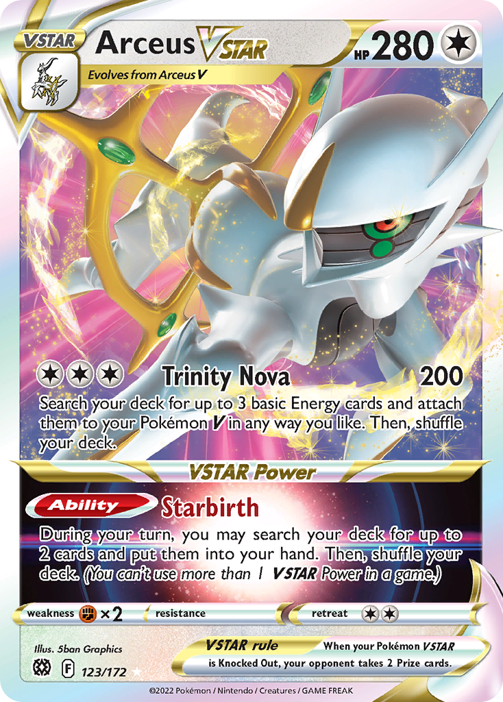 Arceus VSTAR (123/172) (Metal Card) [Sword & Shield: Brilliant Stars] | Galactic Gamez