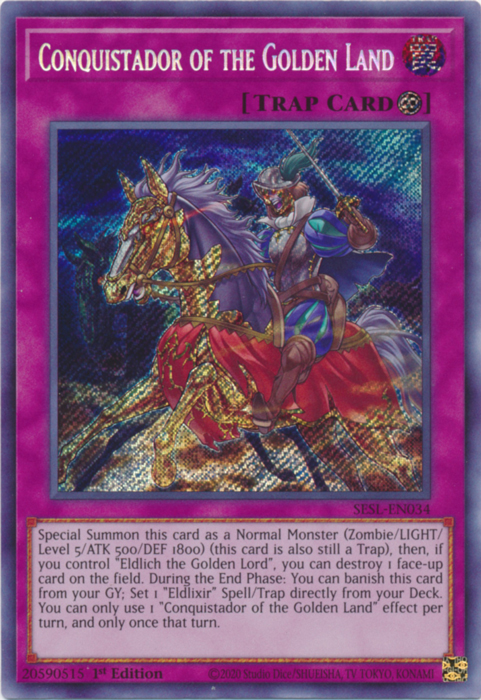 Conquistador of the Golden Land [SESL-EN034] Secret Rare | Galactic Gamez