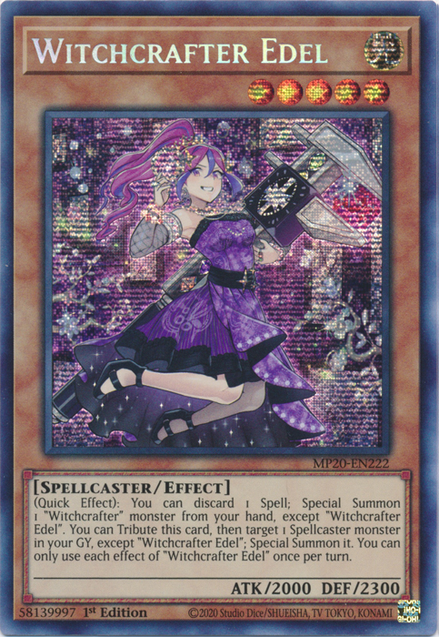 Witchcrafter Edel [MP20-EN222] Prismatic Secret Rare | Galactic Gamez