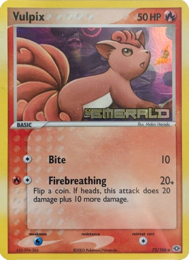 Vulpix (72/106) (Stamped) [EX: Emerald] | Galactic Gamez