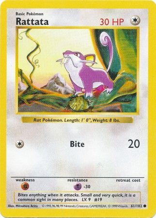 Rattata (61/102) [Base Set Shadowless Unlimited] | Galactic Gamez