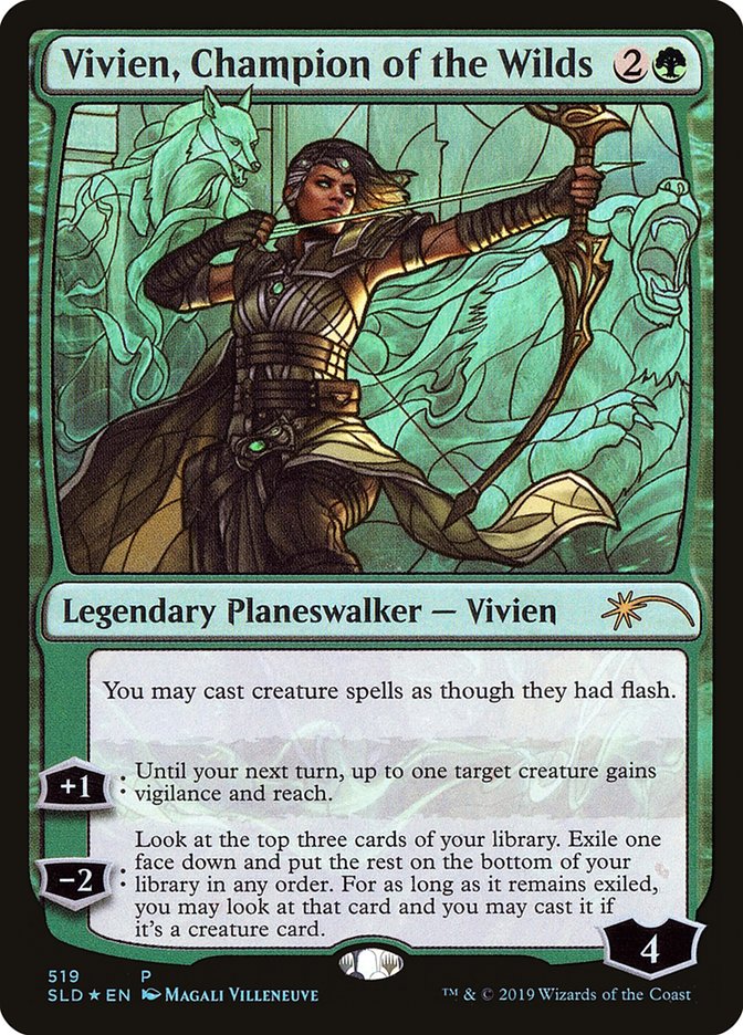 Vivien, Champion of the Wilds (Stained Glass) [Secret Lair Drop Promos] | Galactic Gamez