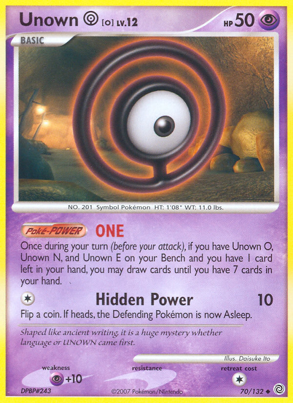 Unown O (70/132) [Diamond & Pearl: Secret Wonders] | Galactic Gamez