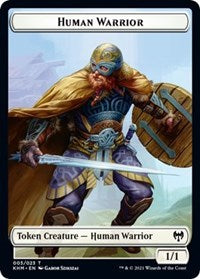 Human Warrior // Icy Manalith Double-sided Token [Kaldheim Tokens] | Galactic Gamez