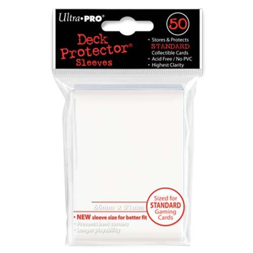 50ct White Standard Deck Protectors | Galactic Gamez