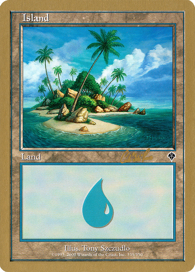 Island (cr335a) (Carlos Romao) [World Championship Decks 2002] | Galactic Gamez