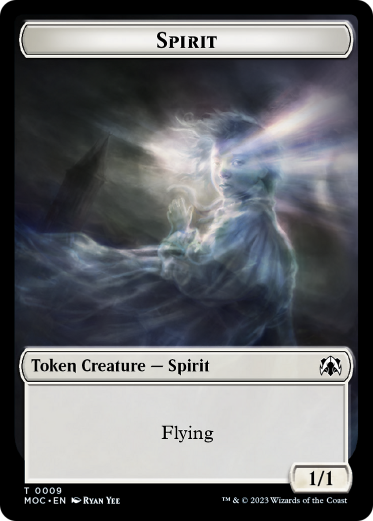 Spirit (9) // Treasure Double-Sided Token [March of the Machine Commander Tokens] | Galactic Gamez